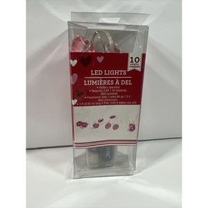 NEW!  Pink Star LED Valentine String Fairy Lights 3FT Battery Operated Tested